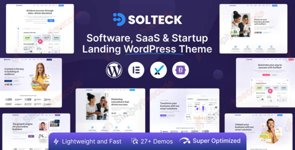 SolTeck 1.0.4 – Software, Startup & SaaS Landing  WordPress Theme