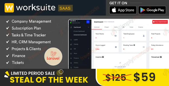 Worksuite Saas v5.5.20 - Project Management System - nulled