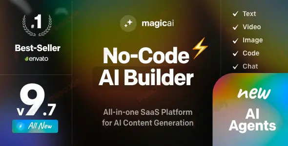 MagicAI v9.6 - OpenAI Content, Text, Image, Video, Chat, Voice, and Code Generator as SaaS